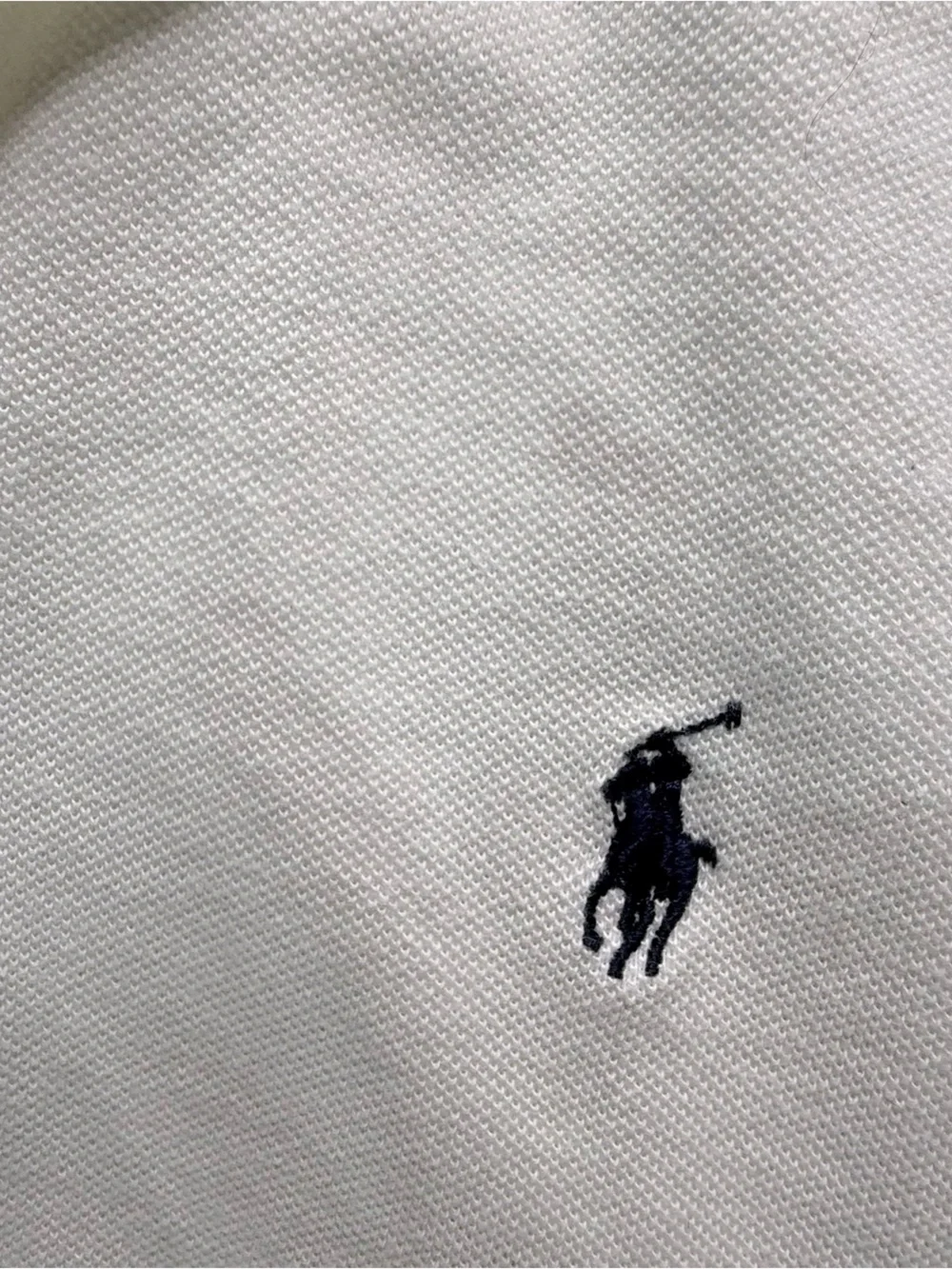 Ralph Lauren White Polo with Navy Pony Embroidery